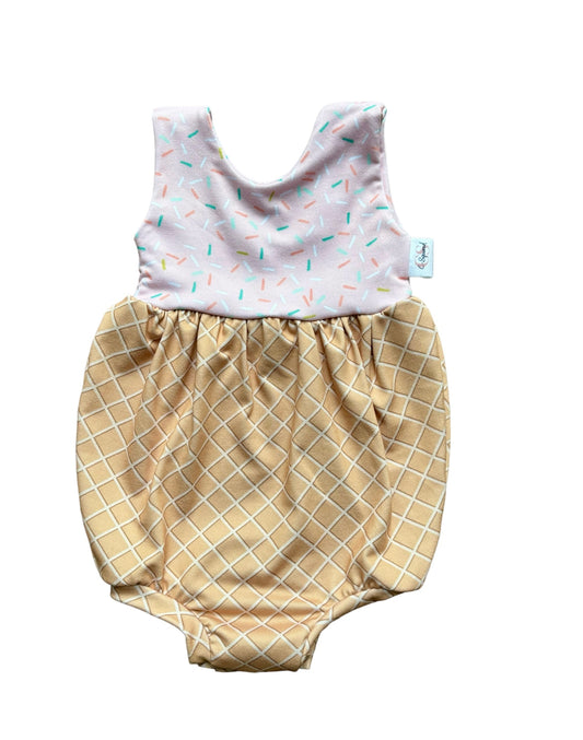 Ice Cream Bubble Romper with Snaps